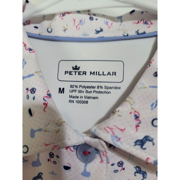 Peter Millar Women's SZ M Sleeveless Polo Tank Top Golf Athleisure Logo UFP 50+ - Picture 4 of 8